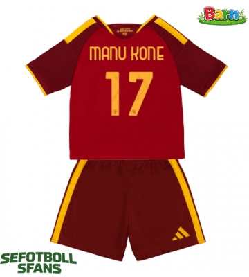 AS Roma Manu Kone #17 Hemmaställ Barn 2026-27 Kortärmad (+ Korta byxor)
